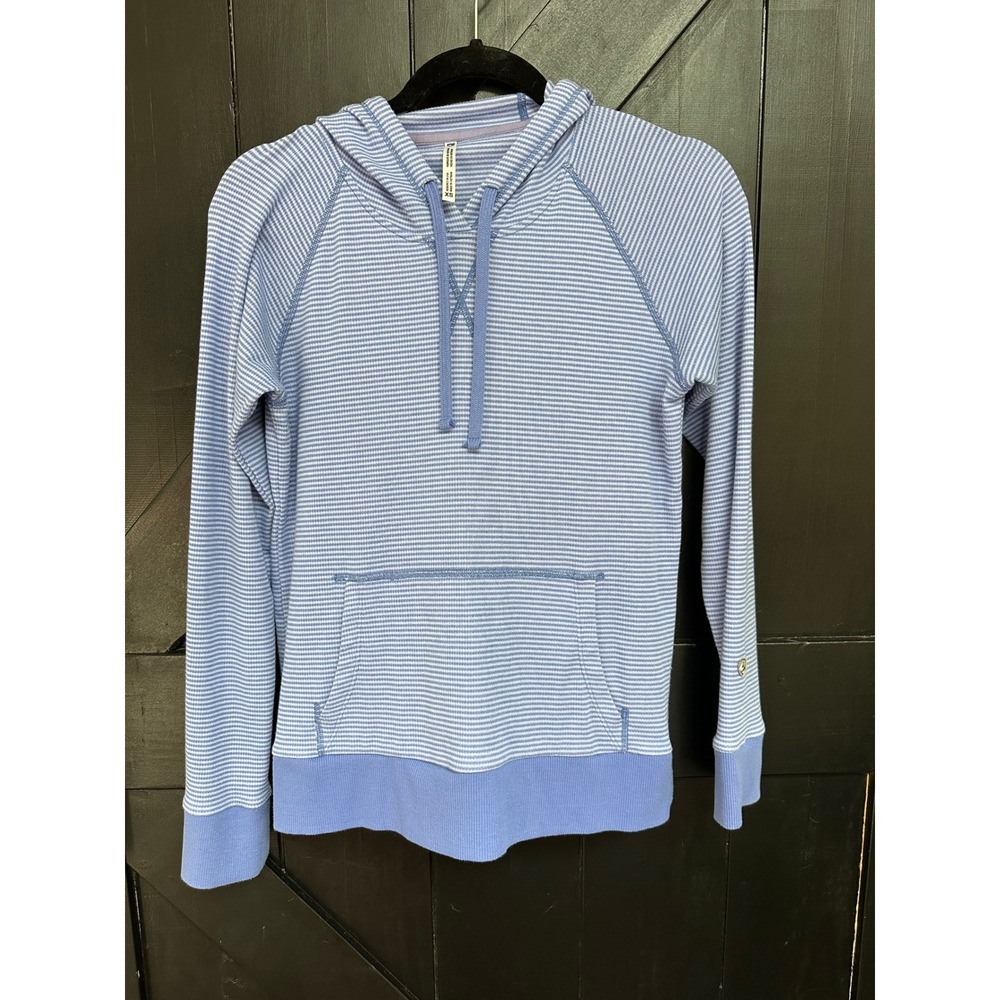 Kuhl Stria XS Purple White Striped Lightweight Pullover Hoodie 50+UPF
